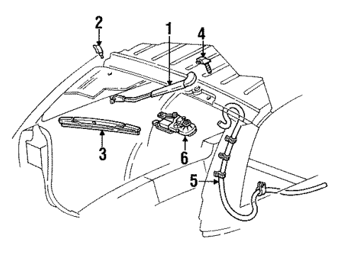 1992 Chevy Caprice Rear Wiper Components Diagram