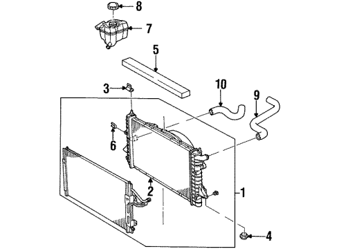 1998 Saturn SL2 Radiator & Components Diagram