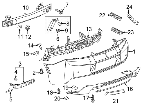 2017 Chevy Camaro Side Retainer, Rear Passenger Side Diagram for 84603114