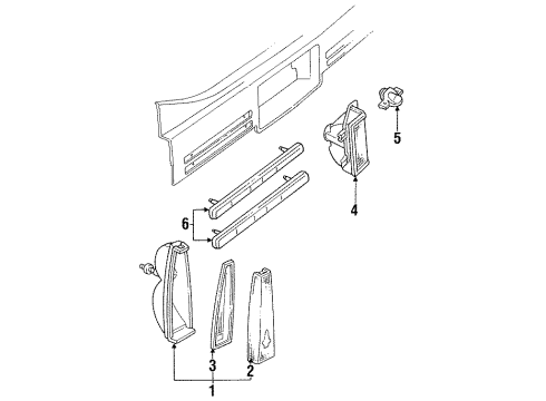 1988 Cadillac DeVille Exterior Trim - Rear Body Diagram