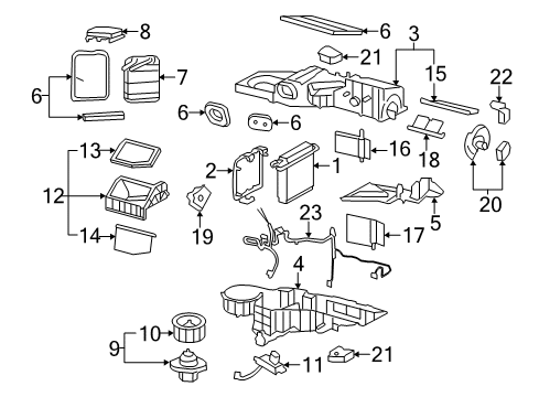 2012 Chevy Silverado 2500 HD A/C Evaporator & Heater Components Diagram