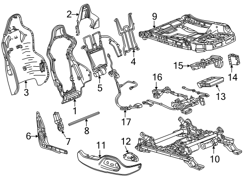 2024 Chevy Corvette Passenger Seat Components Diagram 8 - Thumbnail