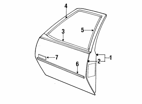 1988 Pontiac Sunbird Outer Panel, Front Passenger Side Diagram for 20716218