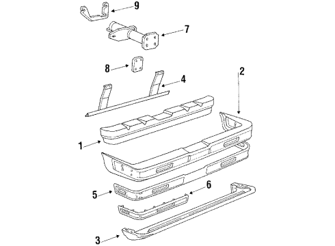 1987 Buick Riviera Bumper & Components - Rear Diagram