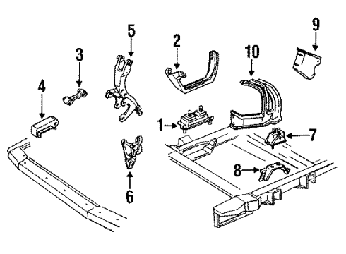 1993 Oldsmobile Cutlass Supreme Support Brace Diagram for 10215756