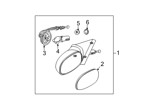 2002 Saturn L200 Outside Mirrors Diagram
