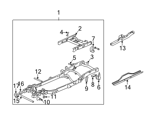 2005 Chevy Silverado 2500 HD Frame & Components Diagram