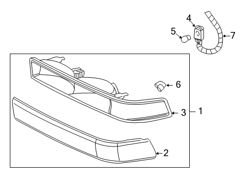 1998 Chevy Blazer Park & Signal Lamps Diagram