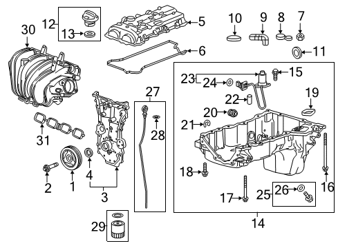 2018 Chevy Colorado Filter, Engine Oil Filter Diagram for 25206377