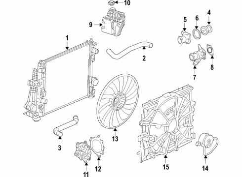 2019 Cadillac CT6 Water Outlet Diagram for 12688674