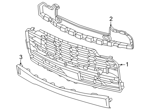 2024 Chevy Silverado EV Grille & Components Diagram