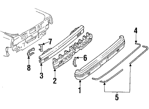 1990 Buick Skylark Bumper & Components - Rear Diagram