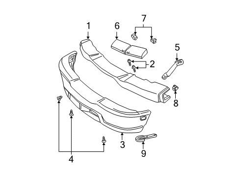 2000 GMC Jimmy Bumper & Components - Front Diagram 2 - Thumbnail