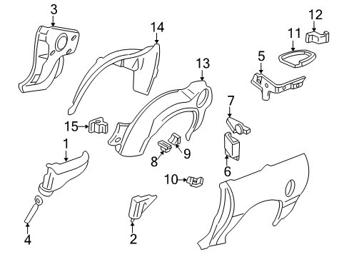 1995 Chevy Camaro Inner Structure - Quarter Panel Diagram