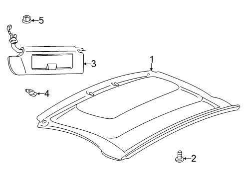 1999 Chevy Corvette Sunshade Holder Diagram for 10411051