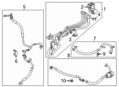 2024 Chevy Silverado EV A/C Condenser, Compressor & Lines Diagram