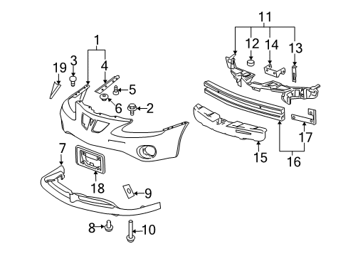 2006 Pontiac Grand Prix Bumper & Components - Front Diagram 2 - Thumbnail