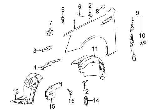 2011 Cadillac CTS Fender & Components Diagram 3 - Thumbnail