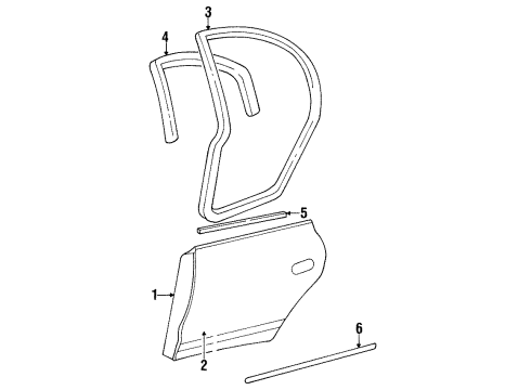 1995 Oldsmobile Aurora Door & Components Diagram