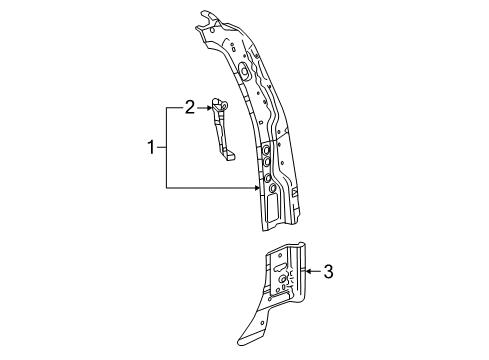2015 Chevy Silverado 1500 Lower Panel, Driver Side Diagram for 23226123