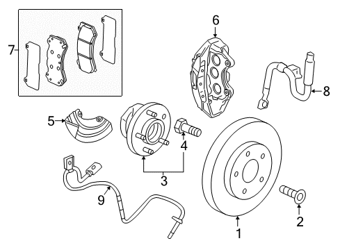 2019 Cadillac ATS Brake Components Diagram 2 - Thumbnail