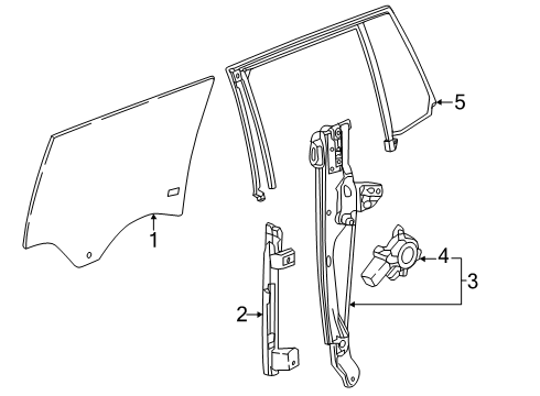 2025 Buick Enclave Glass - Door Diagram