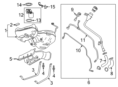 2017 Buick LaCrosse Filler Hose Diagram for 23343227