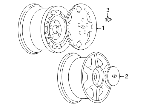 1999 Oldsmobile Alero Wheel Covers & Trim Diagram