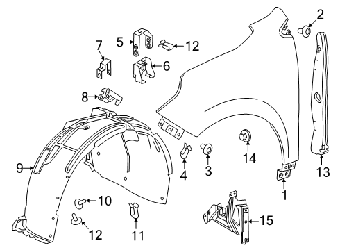 2020 Chevy Equinox Fender & Components Diagram