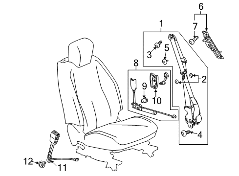2012 GMC Terrain Tensioner, Black, Passenger Side Diagram for 19256045