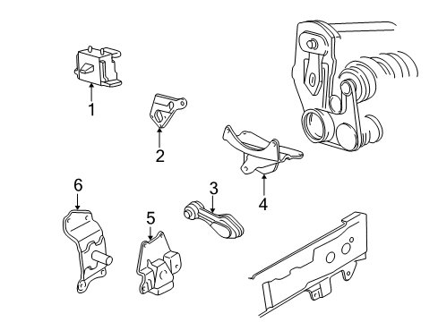 1997 Chevy Cavalier Engine & Trans Mounting Diagram 2 - Thumbnail