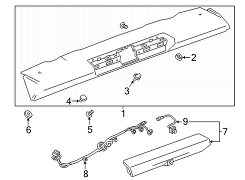 2020 GMC Sierra 2500 HD Spoiler Assembly, Rear Diagram for 84781393