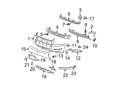 2011 Chevy Suburban 2500 Bumper & Components - Front Diagram