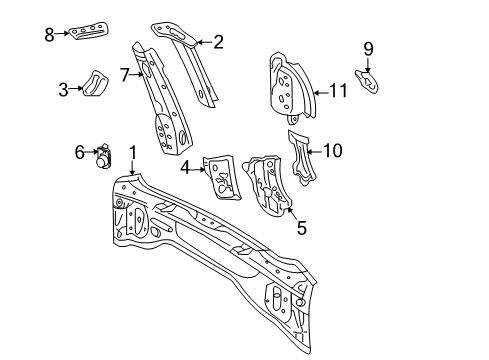 2006 Pontiac Vibe Rear Body Diagram