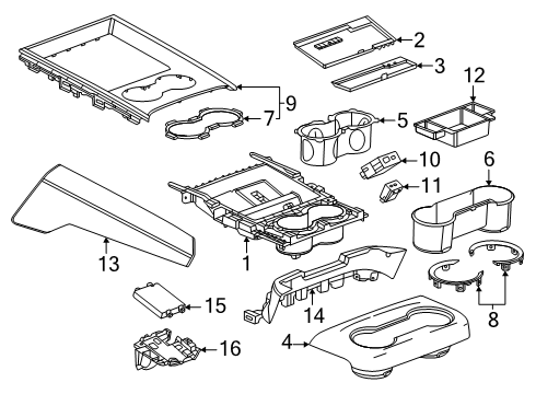 2025 Chevy Tahoe Center Console Diagram 3 - Thumbnail