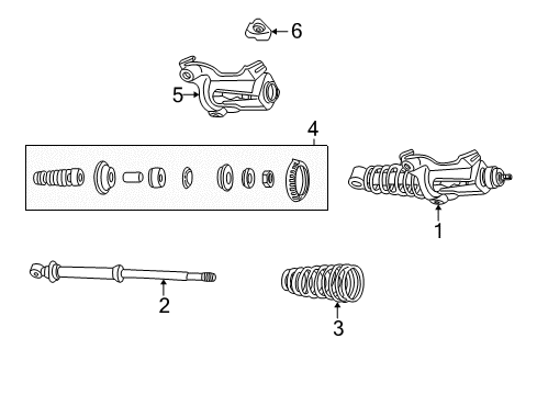 2000 Saturn LS1 Shocks & Components Diagram
