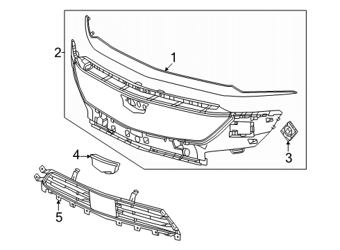 2025 Cadillac OPTIQ Grille & Components Diagram