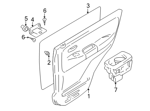 2001 Chevy Tracker Interior Trim - Rear Door Diagram