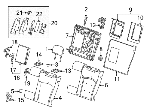 2011 Buick Regal Seat Back Pad, Rear Diagram for 13238063