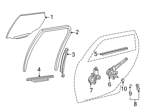 2003 Pontiac Vibe Glass - Door Diagram