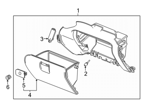 2020 GMC Sierra 3500 HD Glove Box Door, Black Diagram for 84430628