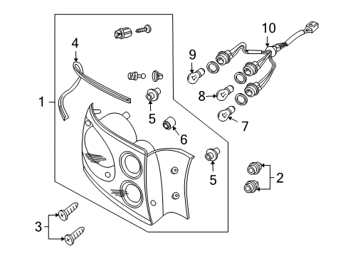 2004 Pontiac GTO Signal Lamp Bulb Diagram for 9427736
