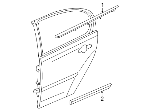 2010 Chevy Cobalt Exterior Trim - Rear Door Diagram
