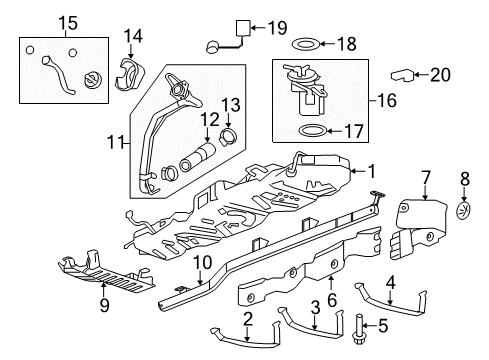 2009 GMC Acadia Filler Neck Diagram for 23164963
