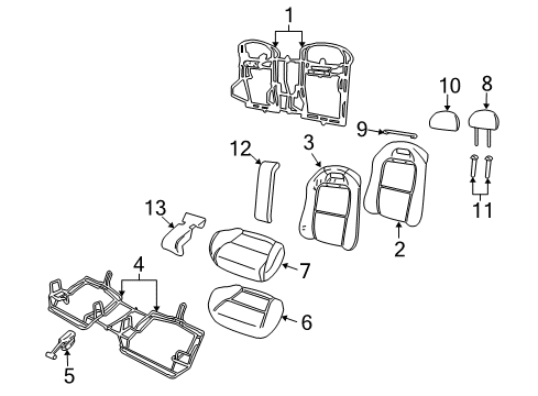 2004 Pontiac GTO Seat Back Cover, Black Diagram for 92147450