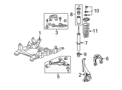 2006 Cadillac STS Front Suspension Components Diagram