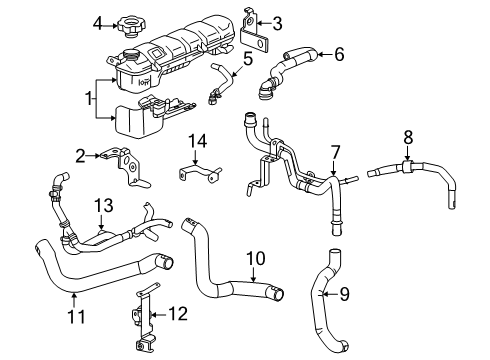 2025 Chevy Corvette Radiator Hoses Diagram