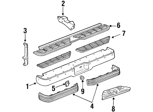 1993 Chevy K3500 Bumper & Components - Rear Diagram