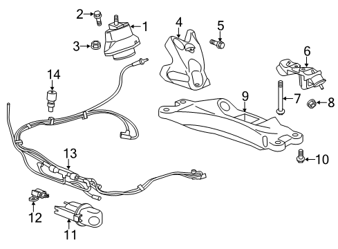 2017 Chevy Camaro Mount Bracket, Driver Side Diagram for 23104516