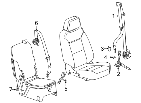 2024 GMC Sierra 1500 Seat Belt Diagram